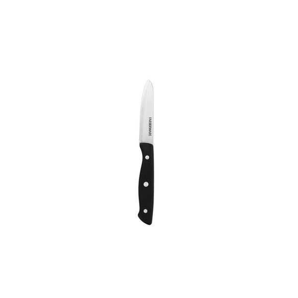 Classic 3 Piece Stamped Full Tang Triple Riveted Chef Knife Set with Black Handle