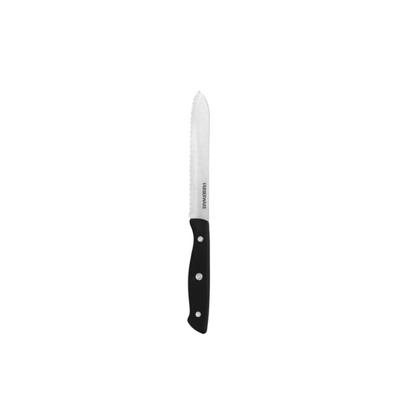 Classic 3 Piece Stamped Full Tang Triple Riveted Chef Knife Set with Black Handle